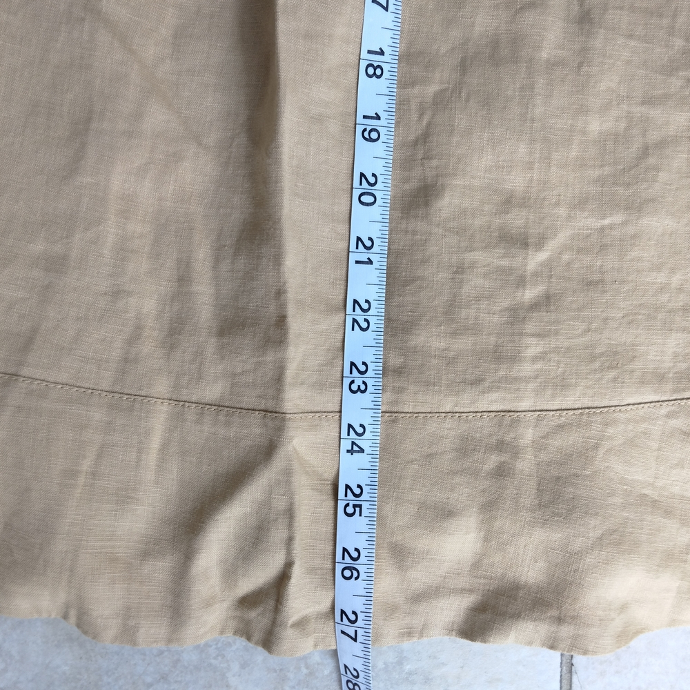 Jones New York Signature Tan 100% Linen Womens Sz 14 Belted Midi Skirt Lagenlook - Picture 12 of 12